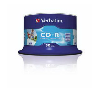Диск однократной записи Verbatim CD-R80 48x 700 Мб (50 шт) в cake box