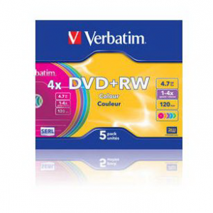   VERBATIM DVD+RW 4x 4.7Gb slim color