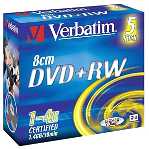   VERBATIM MINI DVD+RW 4x 1.4Gb Jewel Case (43565) 5.