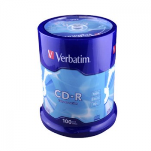 Диск однократной записи Verbatim CD-R80 52x 700 Мб (100 шт) в cake box