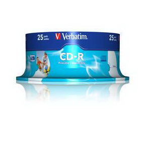 Диск однократной записи Verbatim CD-R80 48x 700 Мб (25 шт) Printable InkJet  в cake box