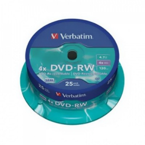   DVD-RW VERBATIM 4,7Gb 4x Cake Box (25)