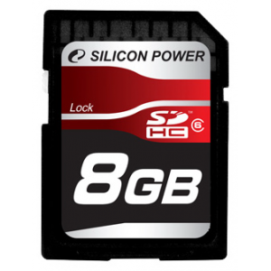 Secure Digital 8Gb  Silicon Power, (SP008GBSDH006V10), SDHC Class 6