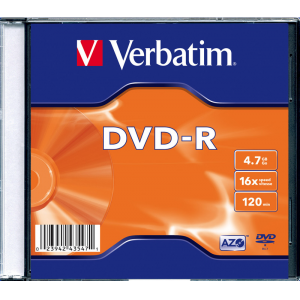    VERBATIM DVD-R 16x 4,7Gb Slim Case Lighscribe Color