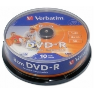    VERBATIM DVD-R 4x 1,4Gb 8 Mini DVD Printable Cake Box 10 [43573]