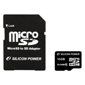 SD Micro 16Gb Silicon Power SDHC Class 6 (SP016GBSTH006V10-SP)
