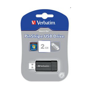 USB2.0 Flash Drive 2Gb Verbatim PINSTRIPE BLACK [049060]