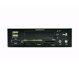  5.25" AeroCool Cool Panel 3-BK e-SATAx1, 55 in 1 card reader, mic&headphone, LCD 65x15 (EN55215)