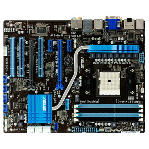   ASUS F1A75-V PRO (AMD A75 Socket FM1 PCI-E DDR3-1866 SATA3 Raid 8-ch Audio USB3.0 DVI DP HDMI eSATA) ATX Retail
