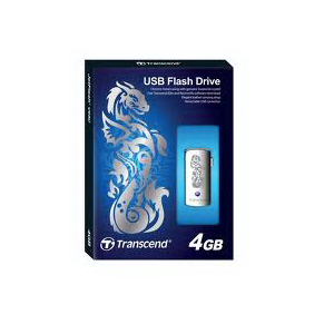 USB2.0 Flash Drive 4Gb Transcend JetFlash V95 (TS4GJFV95C-DGN) Black/Swarovski crystal, Dragon