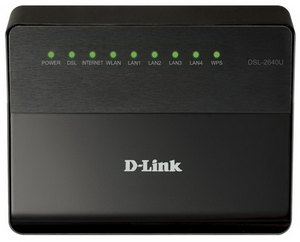 Wi-Fi роутер ADSL D-Link DSL-2640U (Annex A 4xLAN 100Мбит/с Wi-Fi 150Мбит/с)