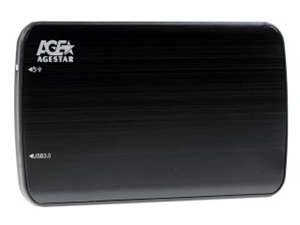 Корпус 2,5" Внешний бокс USB 3.0 для HDD SATA AgeStar 3UB2A12 черный, безвинтовая конструкция