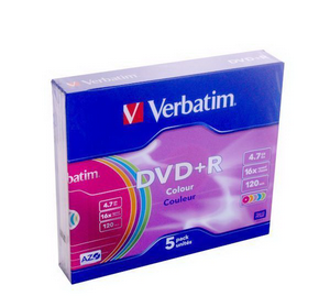  DVD-R Verbatim 4.7Gb 16x Color Slim (5) 