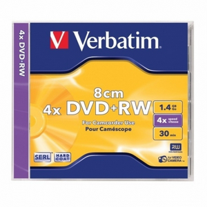 Диск Verbatim DVD+RW 4x, 1.4GB, 8см Mini DVD, 5 шт.