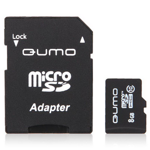 Карта памяти microSDHC 8Gb QUMO 10 QM8GMICSDHC10