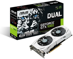  NVIDIA GeForce GTX1060 6Gb ASUS DUAL-GTX1060-6G (1506Mhz 6Gb 8008Mhz 192bit DVI-D 2xHDMI 2xDP)