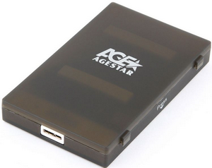Корпус 2,5" Внешний бокс USB 3.0 для HDD SATA AgeStar 3UBCP1-6G пластик, черный