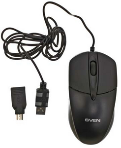Мышь SVEN RX-112 USB+PS/2 чёрная SV-03200112UPSB