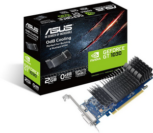  NVIDIA GeForce GT1030 2Gb ASUS GT1030-SL-2G-BRK (1228Mhz 2Gb 6008Mhz 64bit DP HDMI)