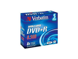 Диск DVD+R 8,5Gb VERBATIM Double Layer 5 шт Jewel Case