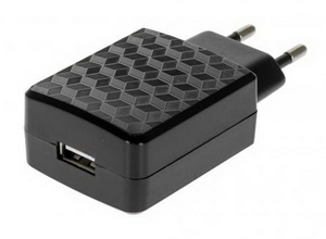 Адаптер питания 220V - 5V USB 1 порт, 2A черный