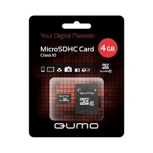 Карта памяти microSDHC 4Gb QUMO Class 10 QM4GMICSDHC10