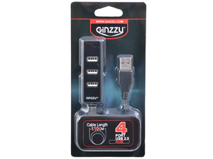 USB-концентратор Ginzzu HUB GR-474UB 4 порта USB2.0 кабель 1,1м