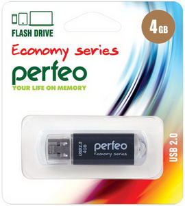 Флешка USB2.0 4Gb Perfeo E01 Black PF-E01B004ES