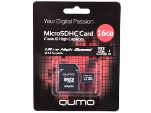   microSDHC 16Gb QUMO Class 10 QM16GMICSDHC10U1