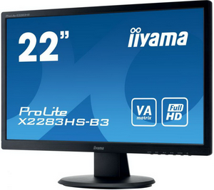 21.5" IIYAMA X2283HS-B3  {VA LED 1920x1080 4ms 16:9 3000:1 250cd 178/178 D-Sub DisplayPort HDMI}