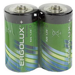 Батарейка R20 Ergolux R20SR2 (2 шт. в уп-ке)